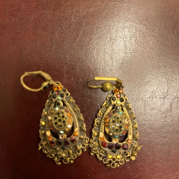 Michal Negrin Earrings Gorgeous Swarovski Crystals Dangle Drop Statement - Picture 2 of 4